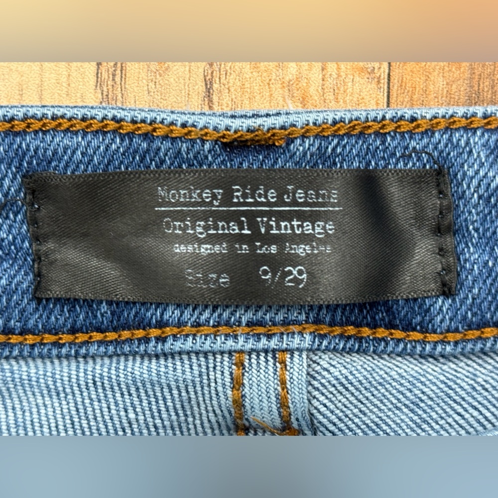 Monkey Ride Original Vintage Women’s Distressed Button Fly Jeans, Size 9/29 - Picture 14 of 16
